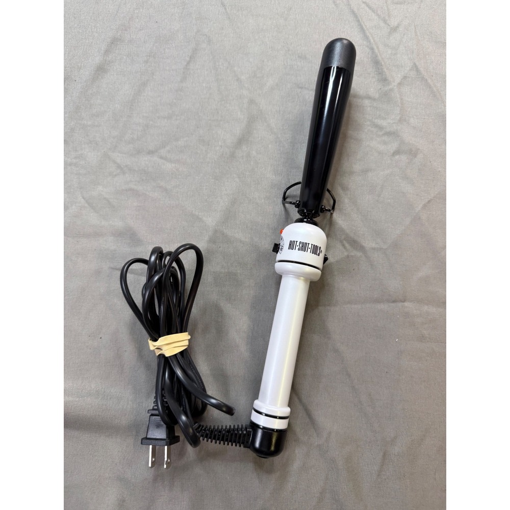 Hot Shot Tools Curling Wand 1 Inch White Excellent Ceramic Tapered Barrel